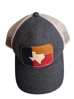 Texas Leather Patch Trucker Hat Cap Hat Platinim Series